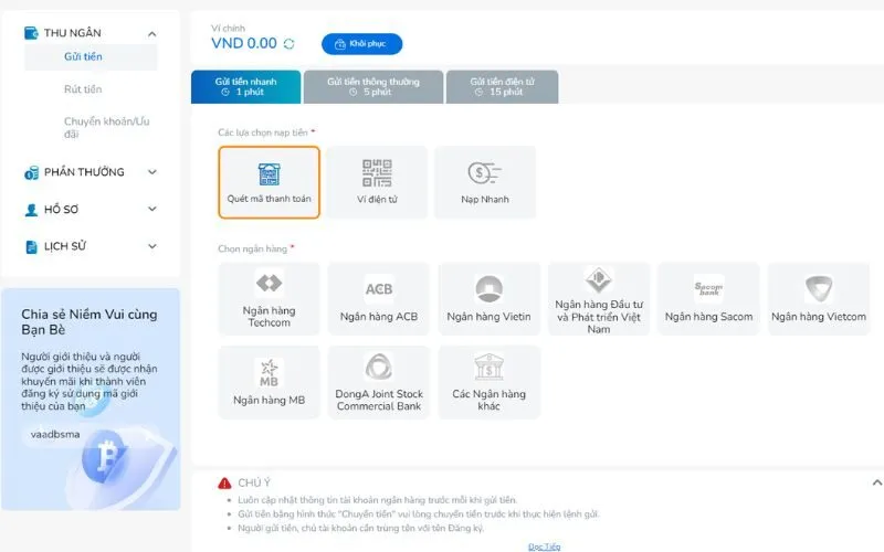 Nạp Tiền Đánh giá cách xử lý giao dịch nạp tiền BK88